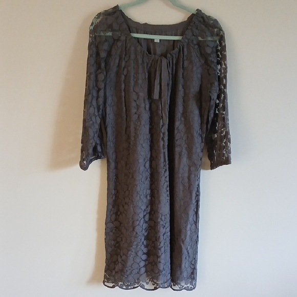 Garnet Hill Gray Lace Dress Sz 18 - Picture 1 of 15
